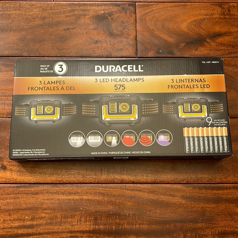 Duracell 3 Led Headlamp 575 Lumens NWB